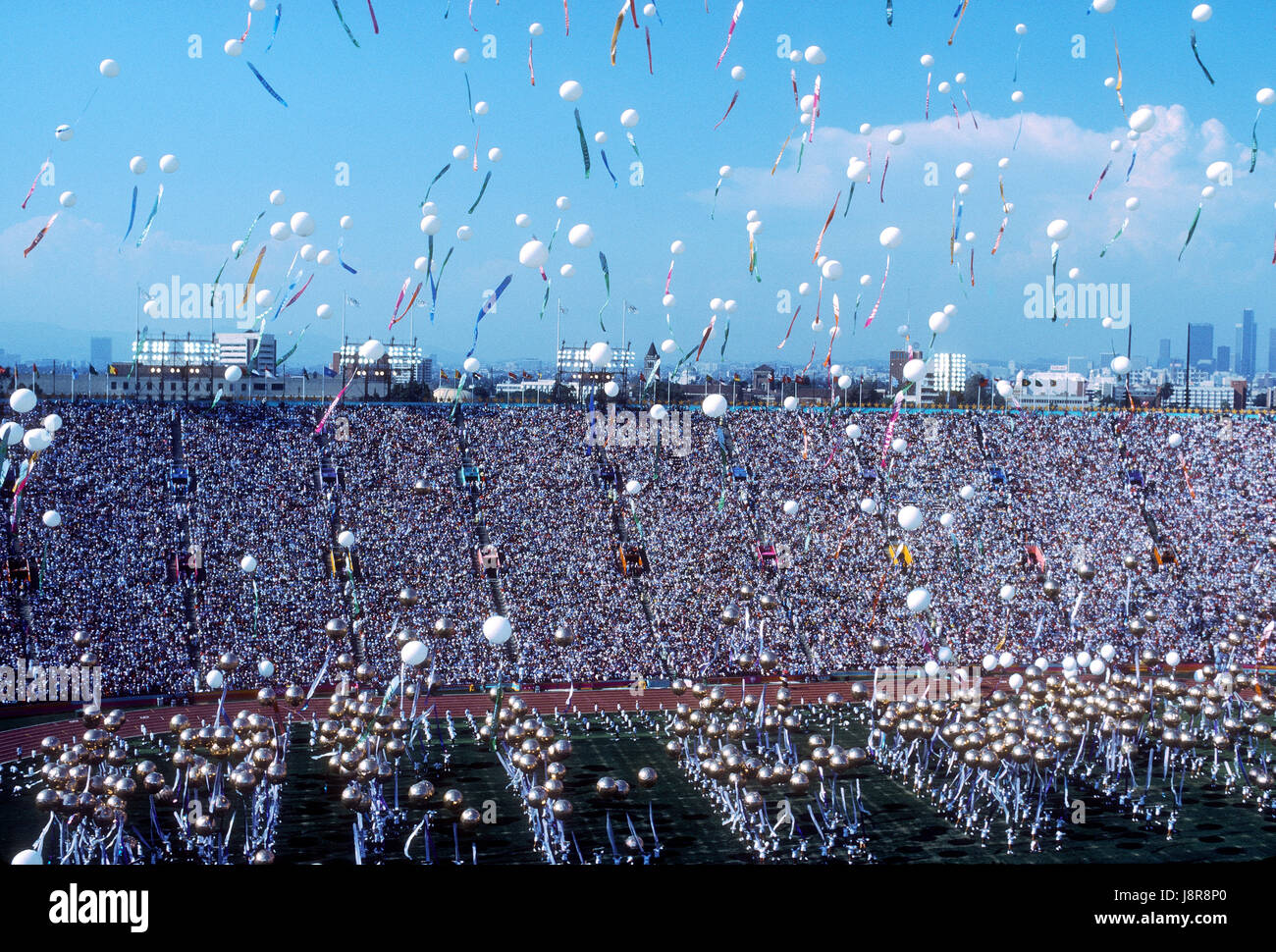 Opening ceremonies at the 1984 Olympic Summer Games, Los angeles, CA Stock Photo