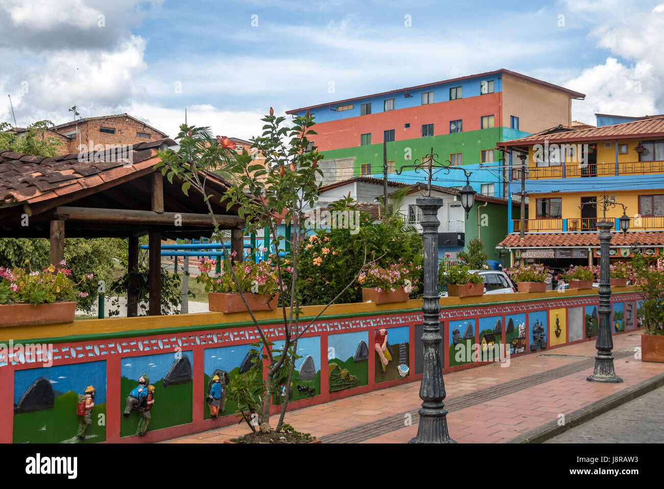 Colorful houses - Guatape, Antioquia, Colombia Stock Photo
