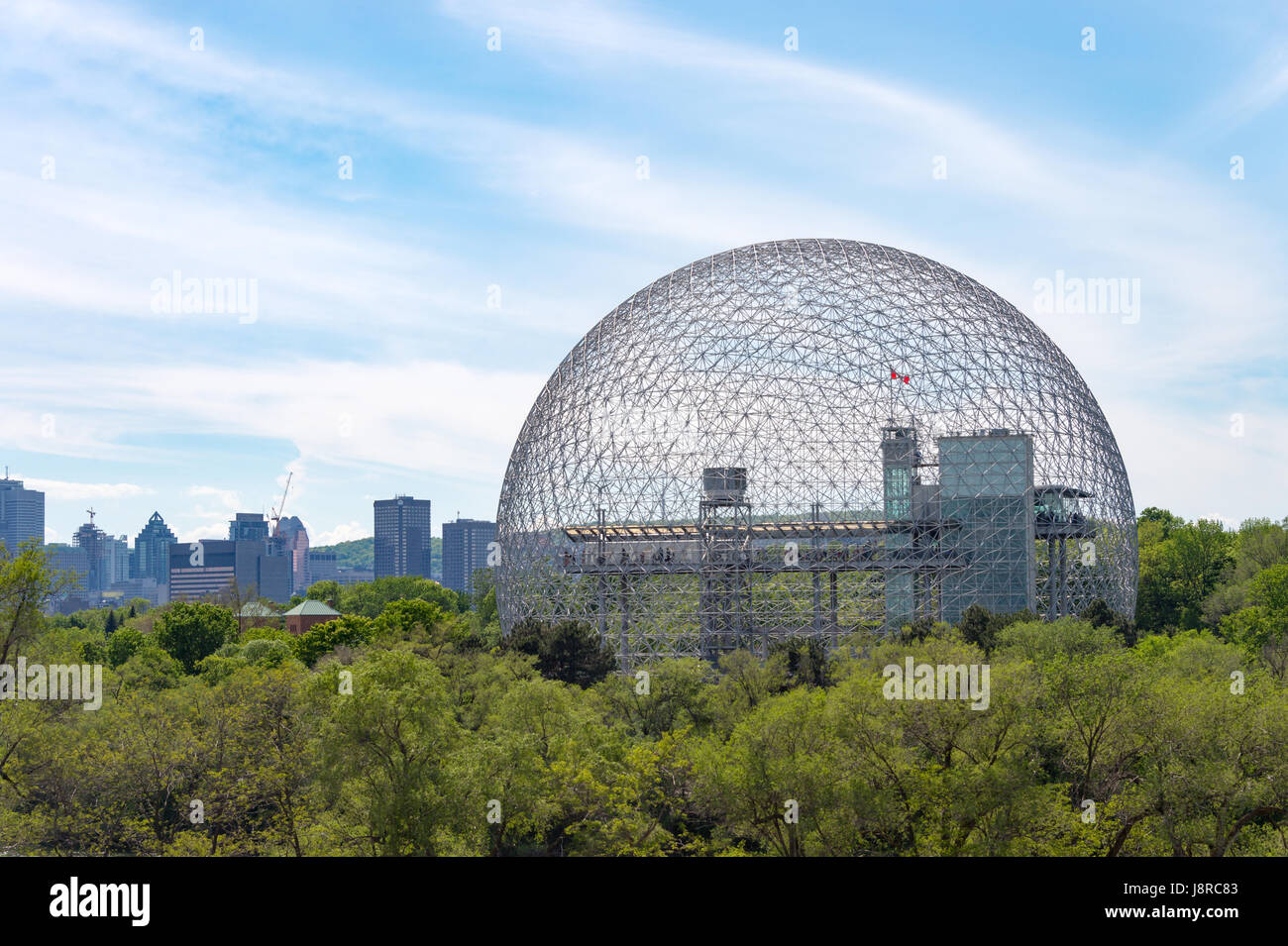 Montreal, CA - 28 May 2017: Montreal Skyline and Biosphere in spring Stock Photo