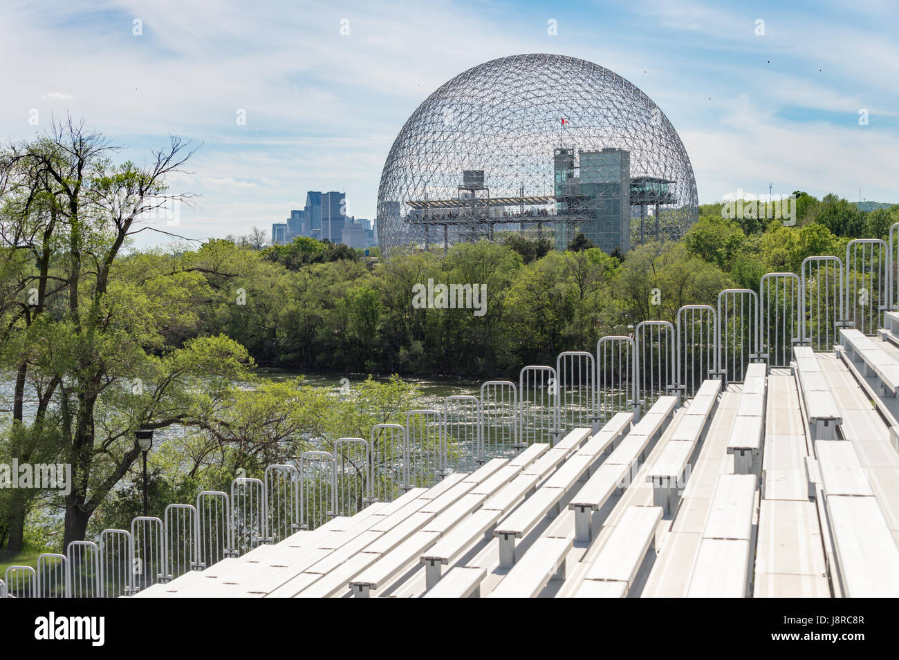Montreal, CA - 28 May 2017: Montreal Skyline and Biosphere in spring Stock Photo