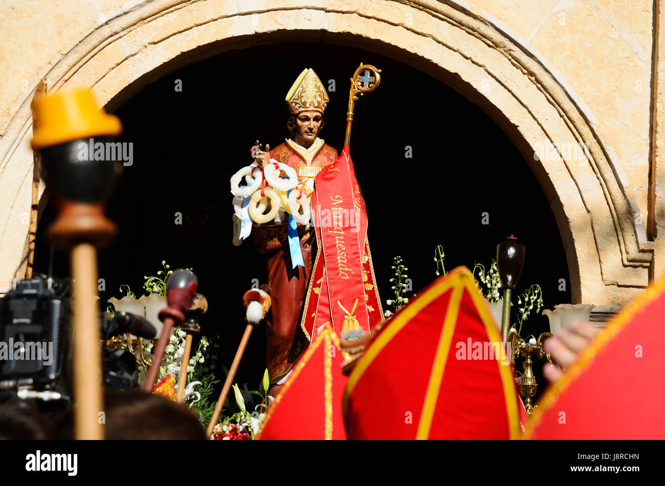 The Endiablada is the name given to a festive immemorial tradition celebrated in Almonacid del Marquesado province of Cuenca, on days 1, 2 and 3 Febru Stock Photo