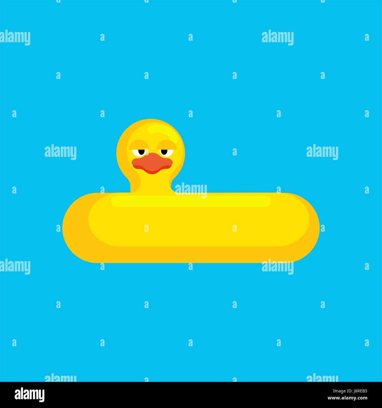 Inflatable duck isolated. Childrens toy for swimming Stock Vector
