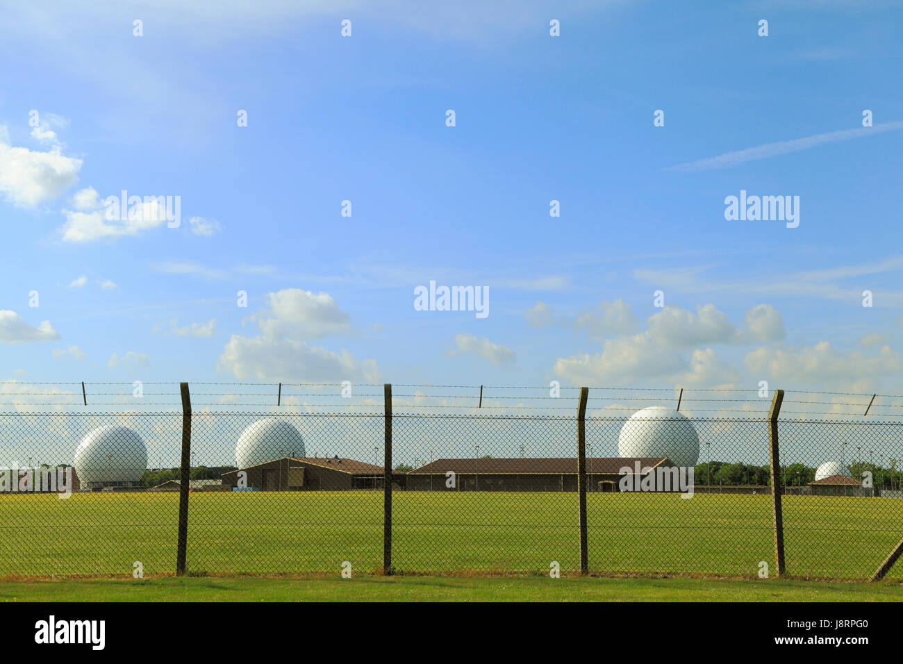 RAF Feltwell, Norfolk, US airbase, Radar Domes, The Liberty Wing, England, UK Stock Photo