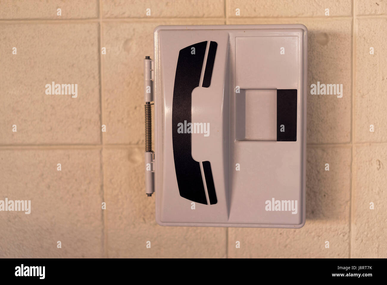 Emergency Help Phone In A Public Place Stock Photo