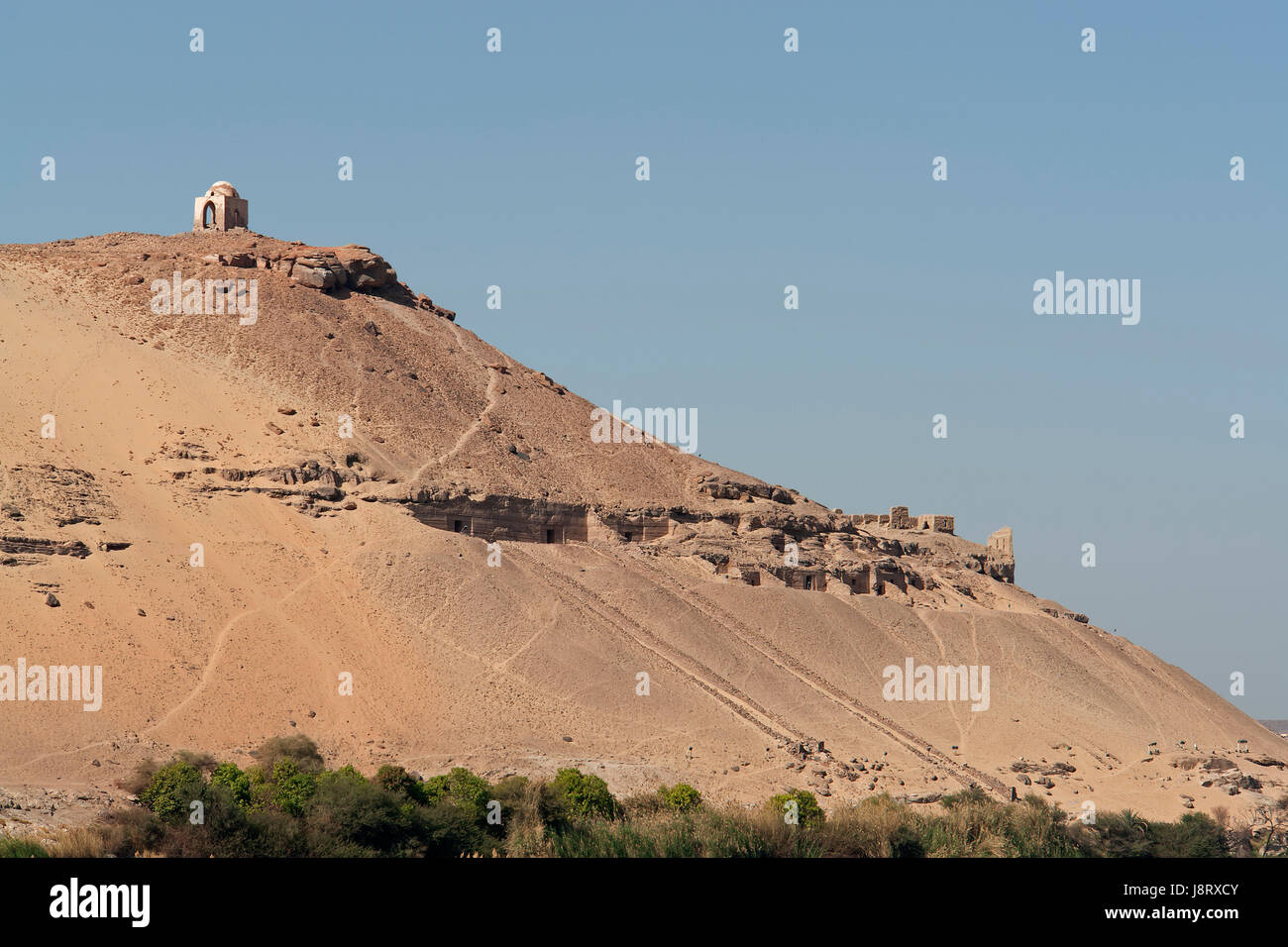 the big desert hill of aswan in egypt Stock Photo