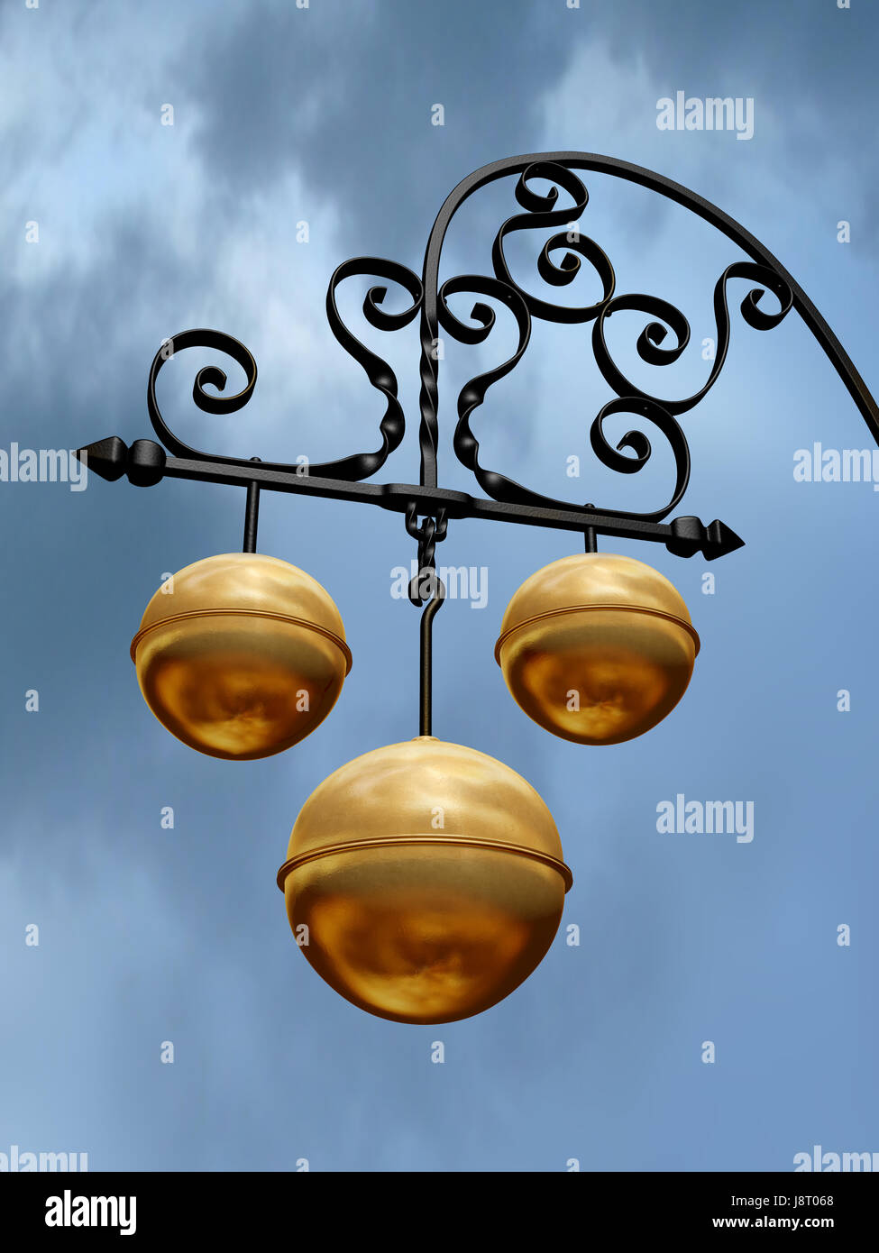 three, sign, balls, broker, retail shop, shop, department