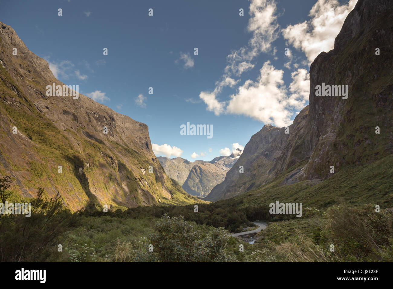 road to Homer Tunnel Fiordland Milford Sound New Zealand Stock Photo