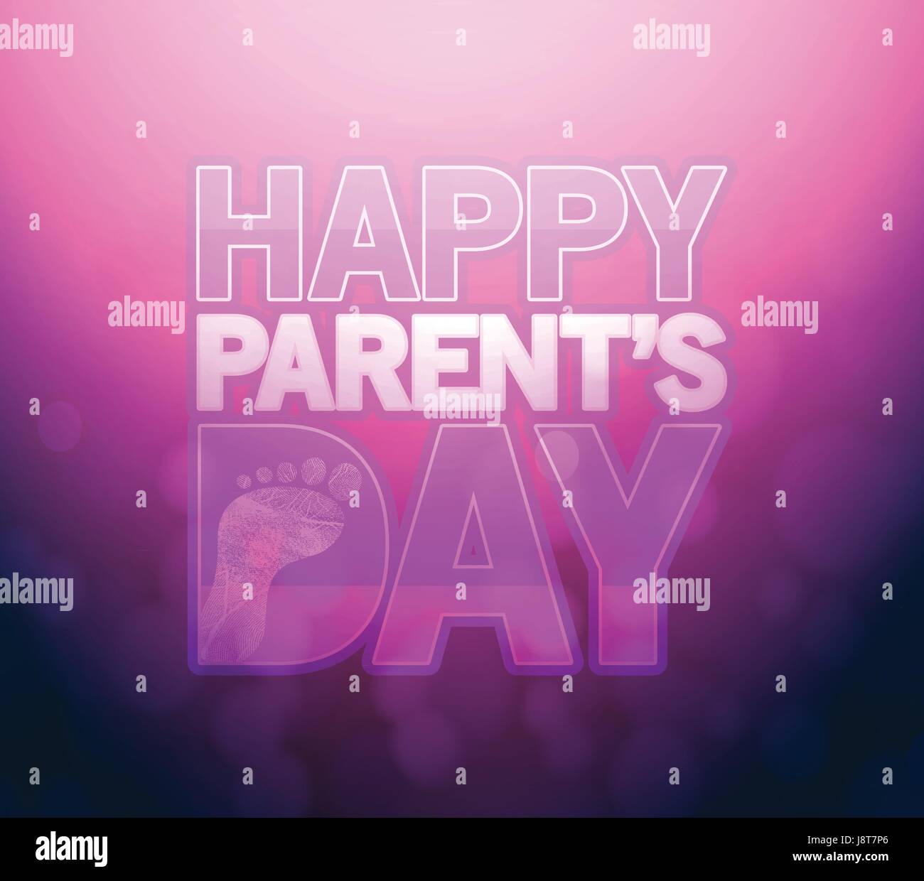 Pink Happy parents day sign Illustration over a booked background Stock
