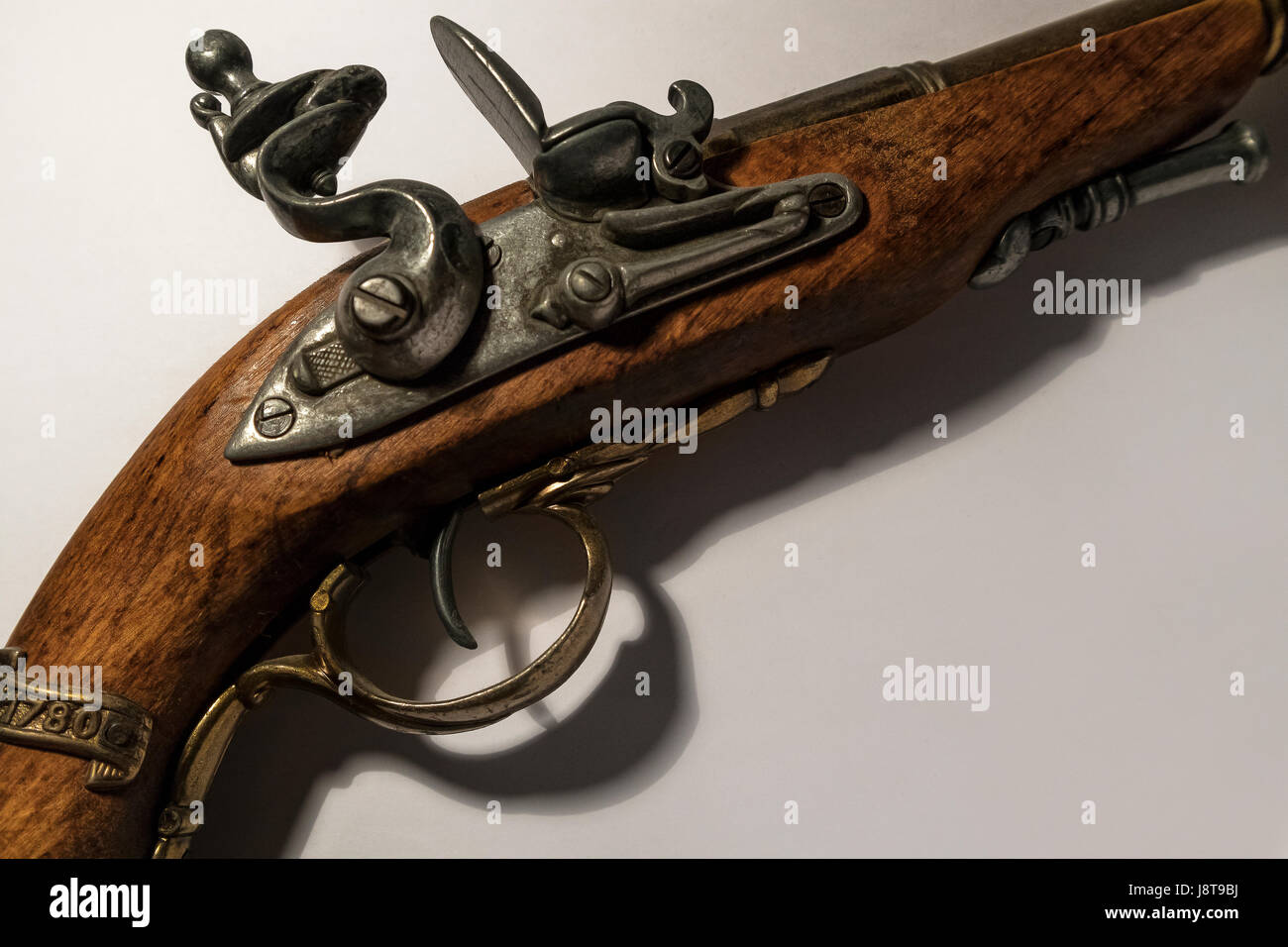 Pirate pistol isolated on white background Stock Photo - Alamy