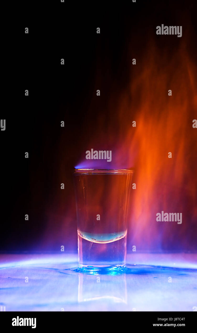 drink, drinking, bibs, alcohol, fire, conflagration, shot, lap, burn, blue Stock Photo Alamy