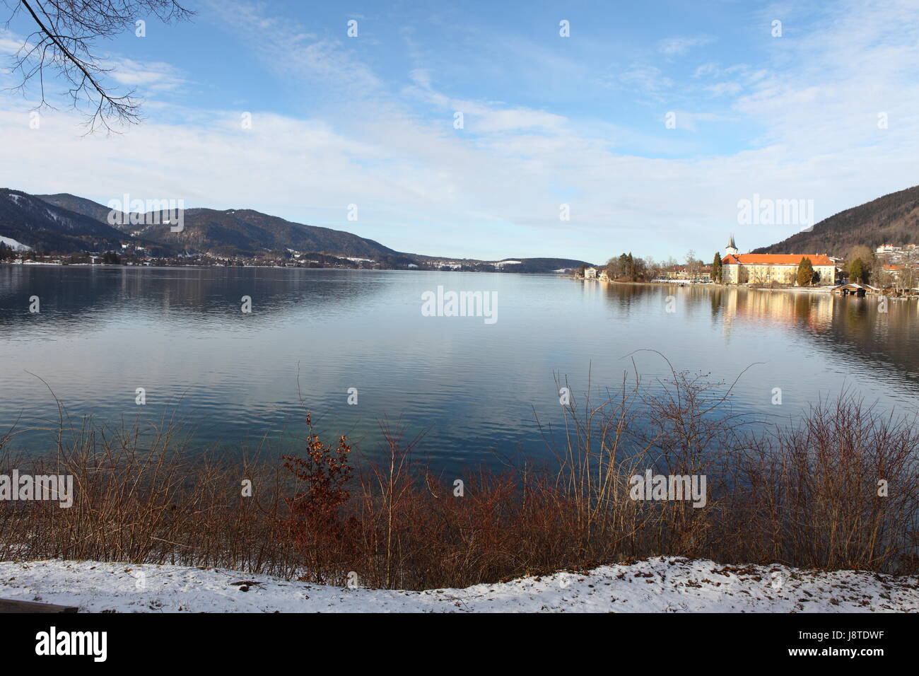 mountains, winter, bavaria, fresh water, lake, inland water, water, mountain, Stock Photo