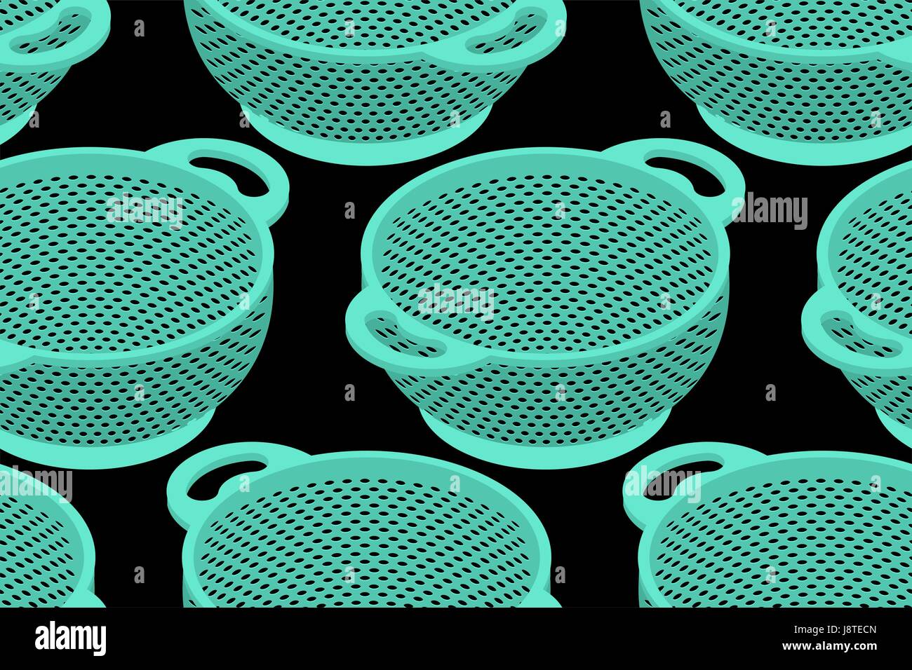 Colander seamless pattern. Pastafarianism cap background. Kitchen ...