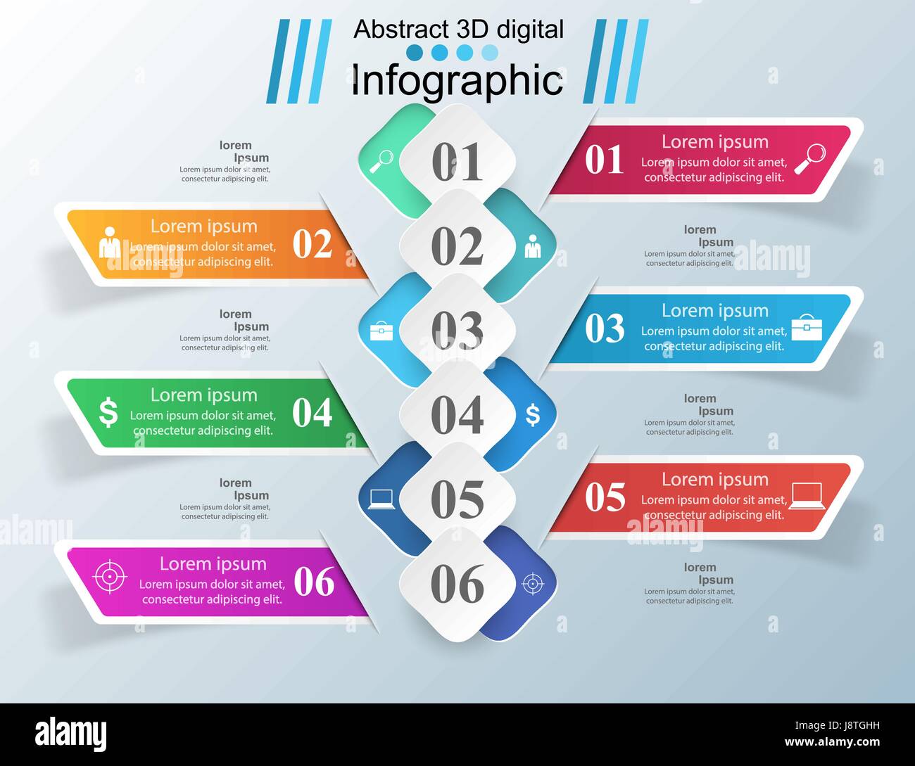 Abstract 3D digital illustration Infographic Stock Vector Image & Art ...
