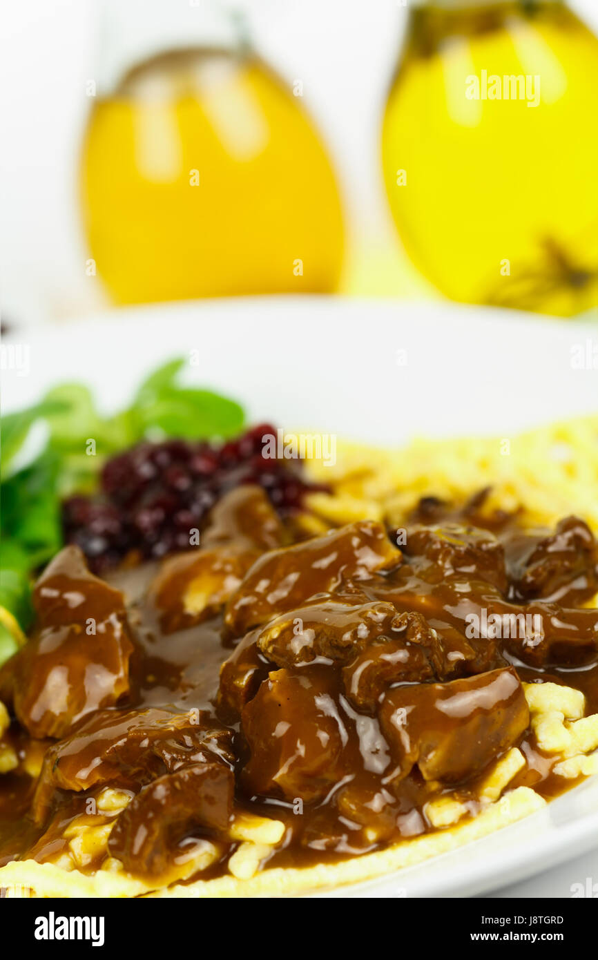 Deer ragout with spaetzle hi-res stock photography and images - Alamy