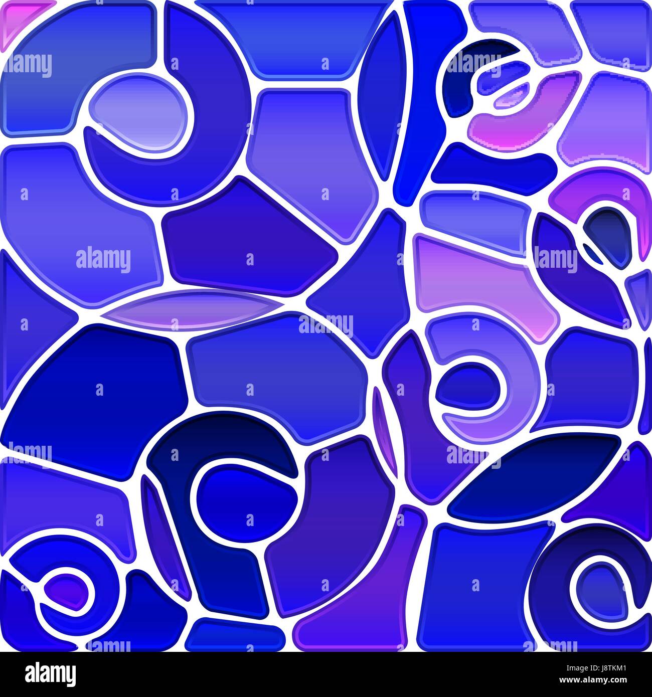 abstract vector stained-glass mosaic background - blue and violet ...