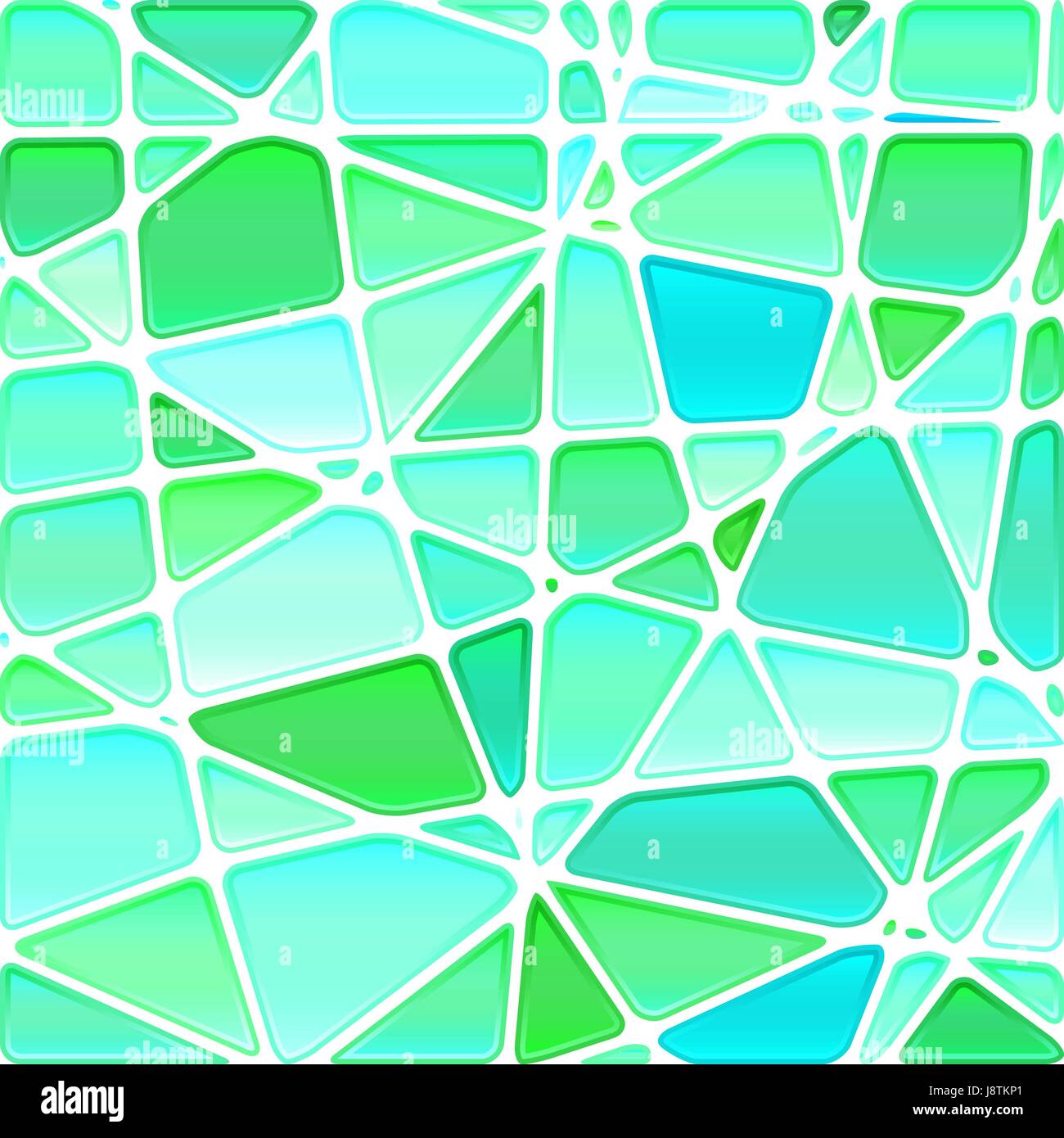 abstract vector stained-glass mosaic background - blue and green Stock