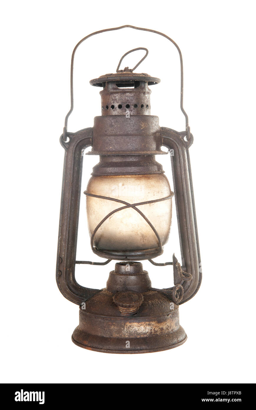 rusty, lantern, shiner, light, lamp, luminary, retro, old, isolated
