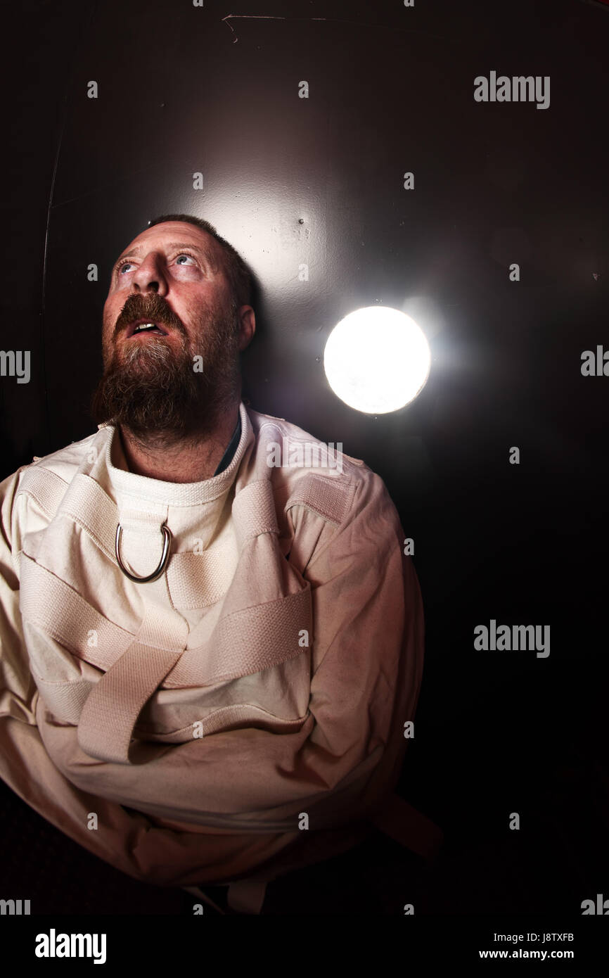 male, masculine, crazy, madness, asylum, insane, straitjacket, lunatic