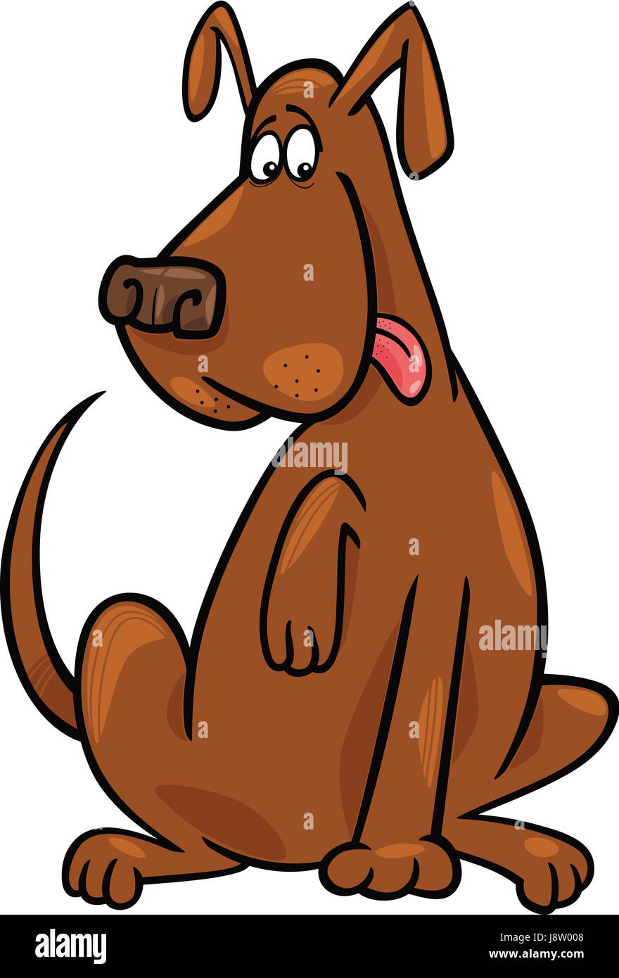 Cartoon Illustration Funny Mongrel Dog High Resolution Stock ...