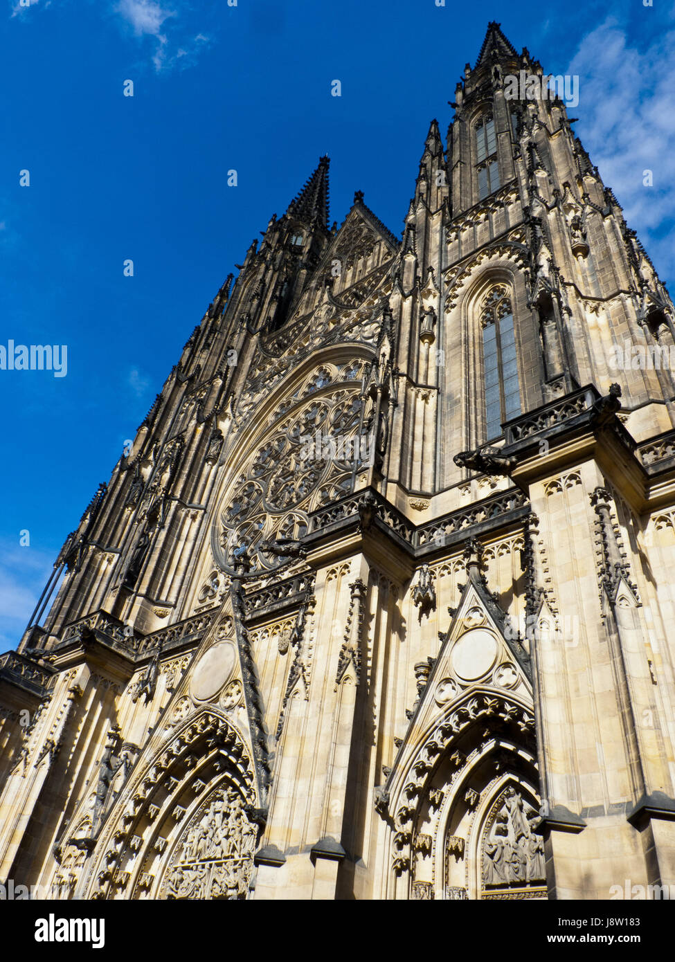 cathedral, prague, blue, cathedral, europe, prague, facade, czechia, firmament, Stock Photo