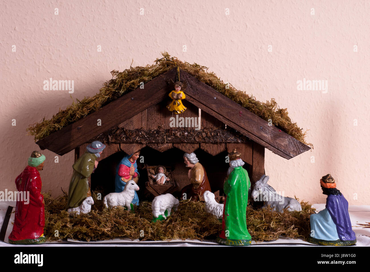 stable, donkey, christ, manger, christmas crib, stall, christmas, xmas, x-mas, Stock Photo