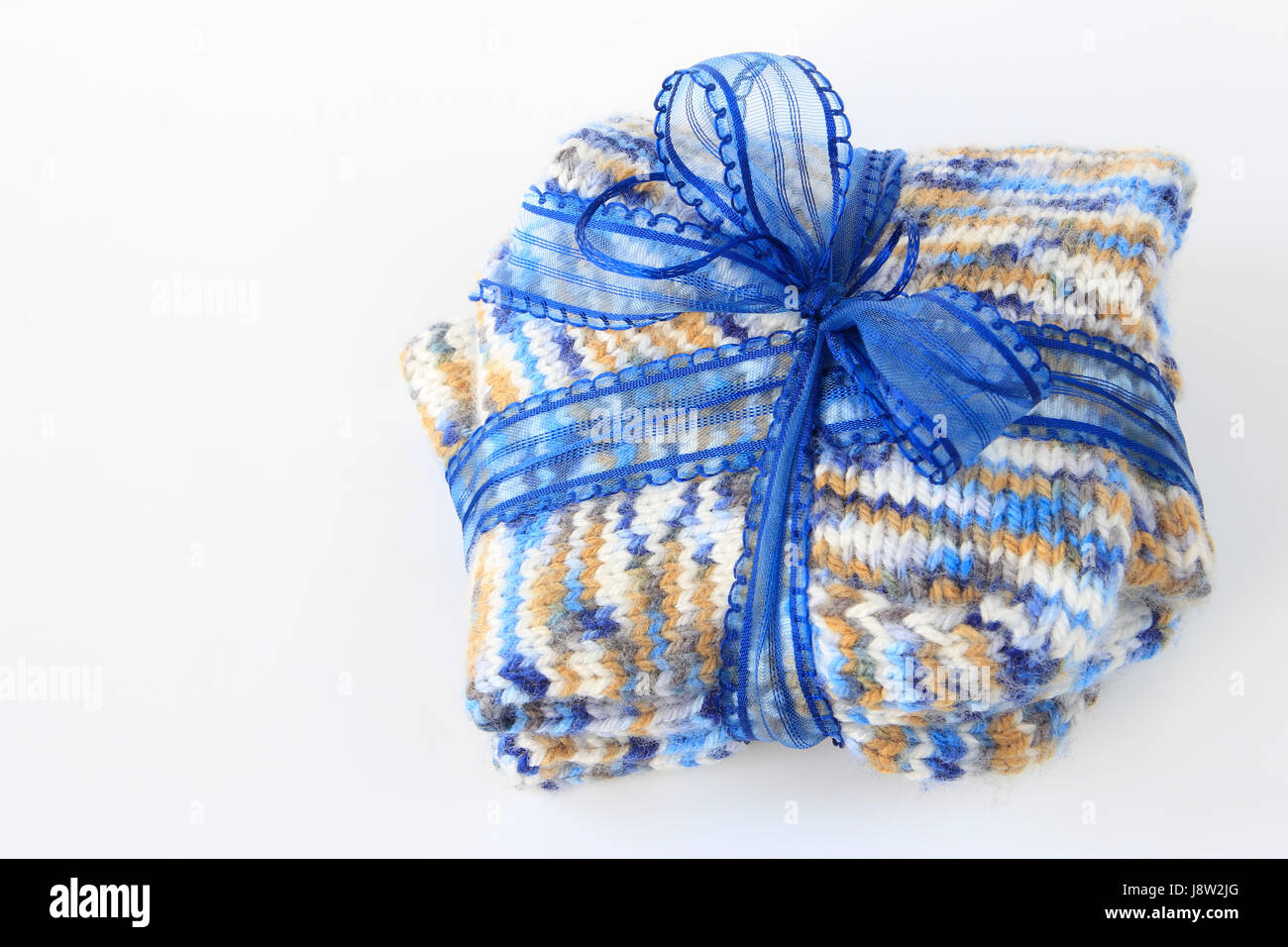 blue, gift, loop, socks, knitted, self, unpopular, yourself, himself, itself, Stock Photo