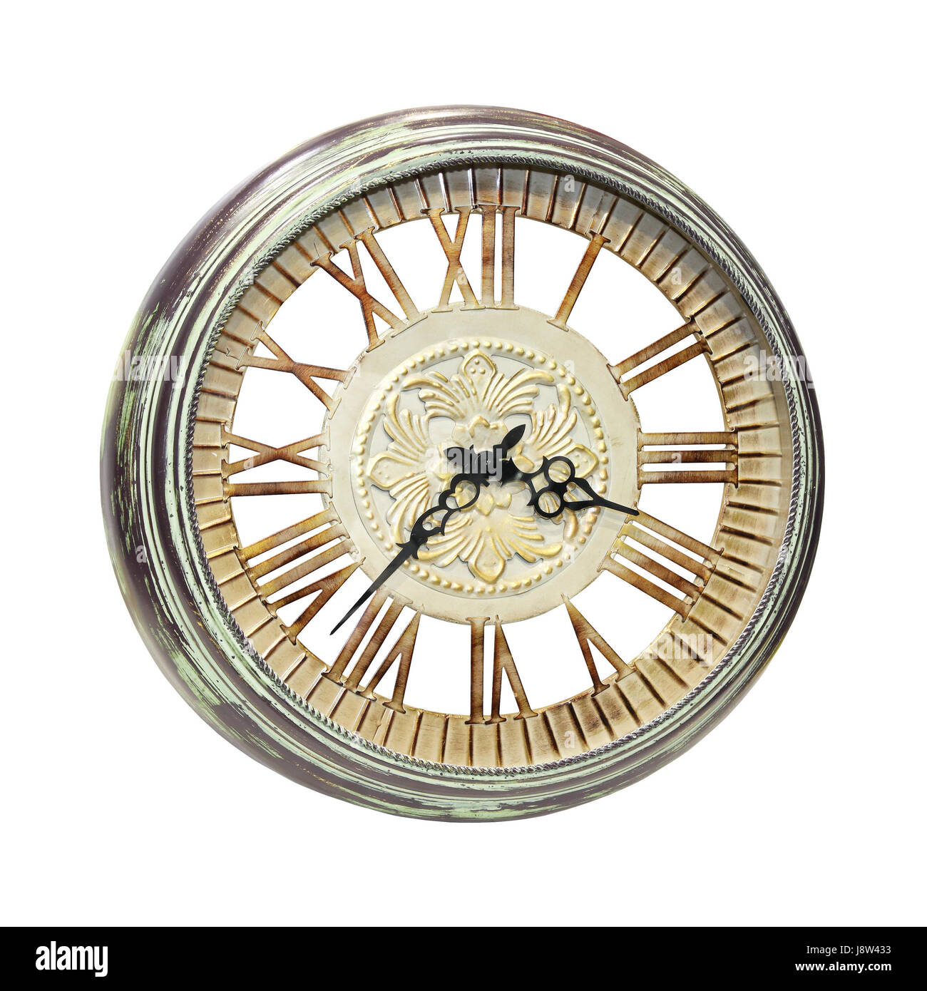 isolated, clock, date, time, time indication, vintage, roman, retro ...