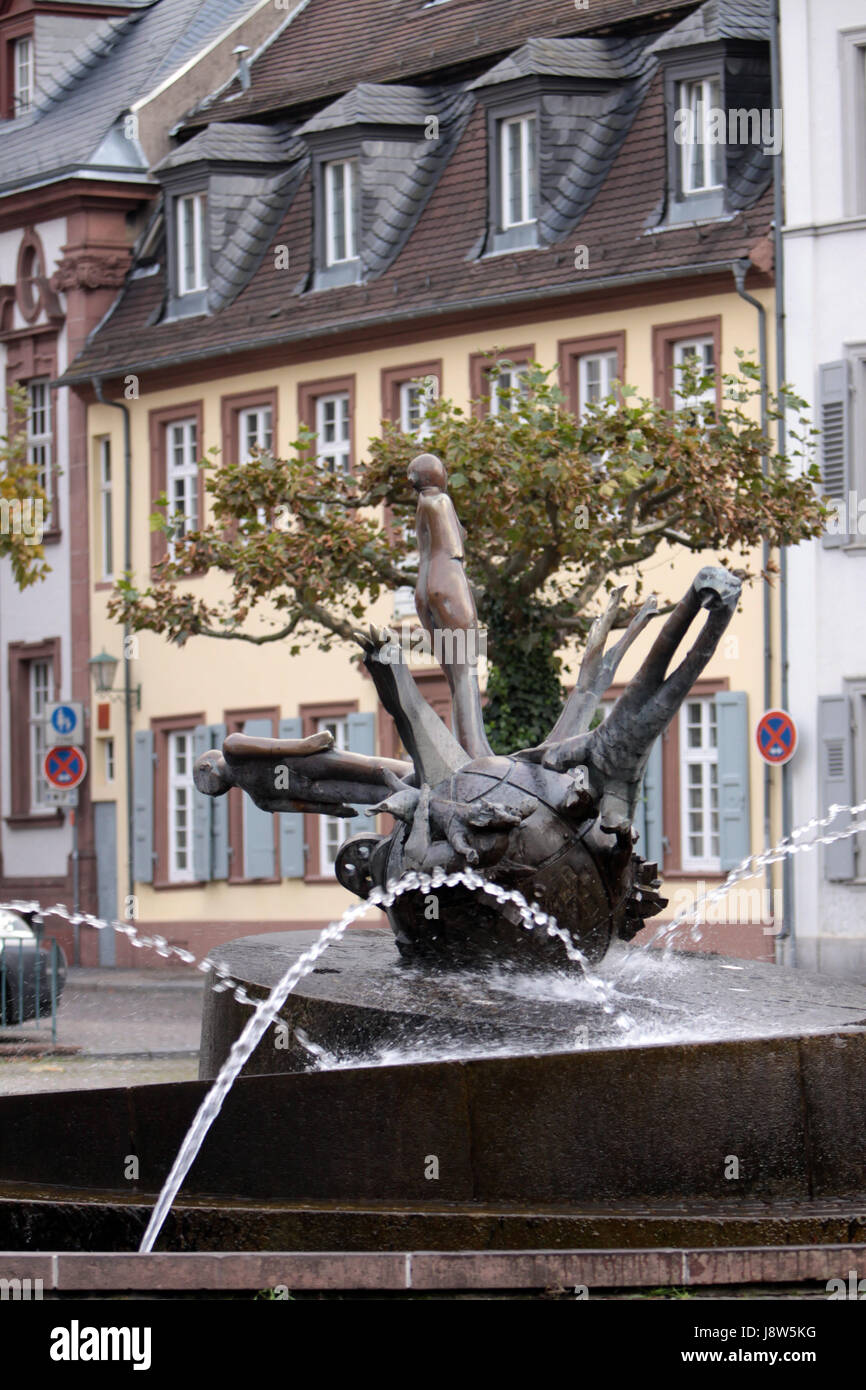 square, places, fountain, artist, painter, karlsplatz, sebastian mnster Stock Photo
