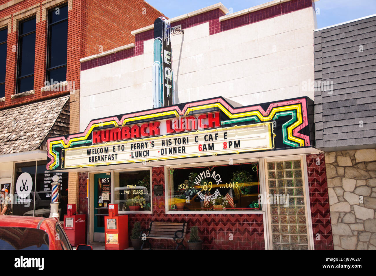 Street view, Perry city, Noble, Oklahoma, USA Stock Photo Alamy