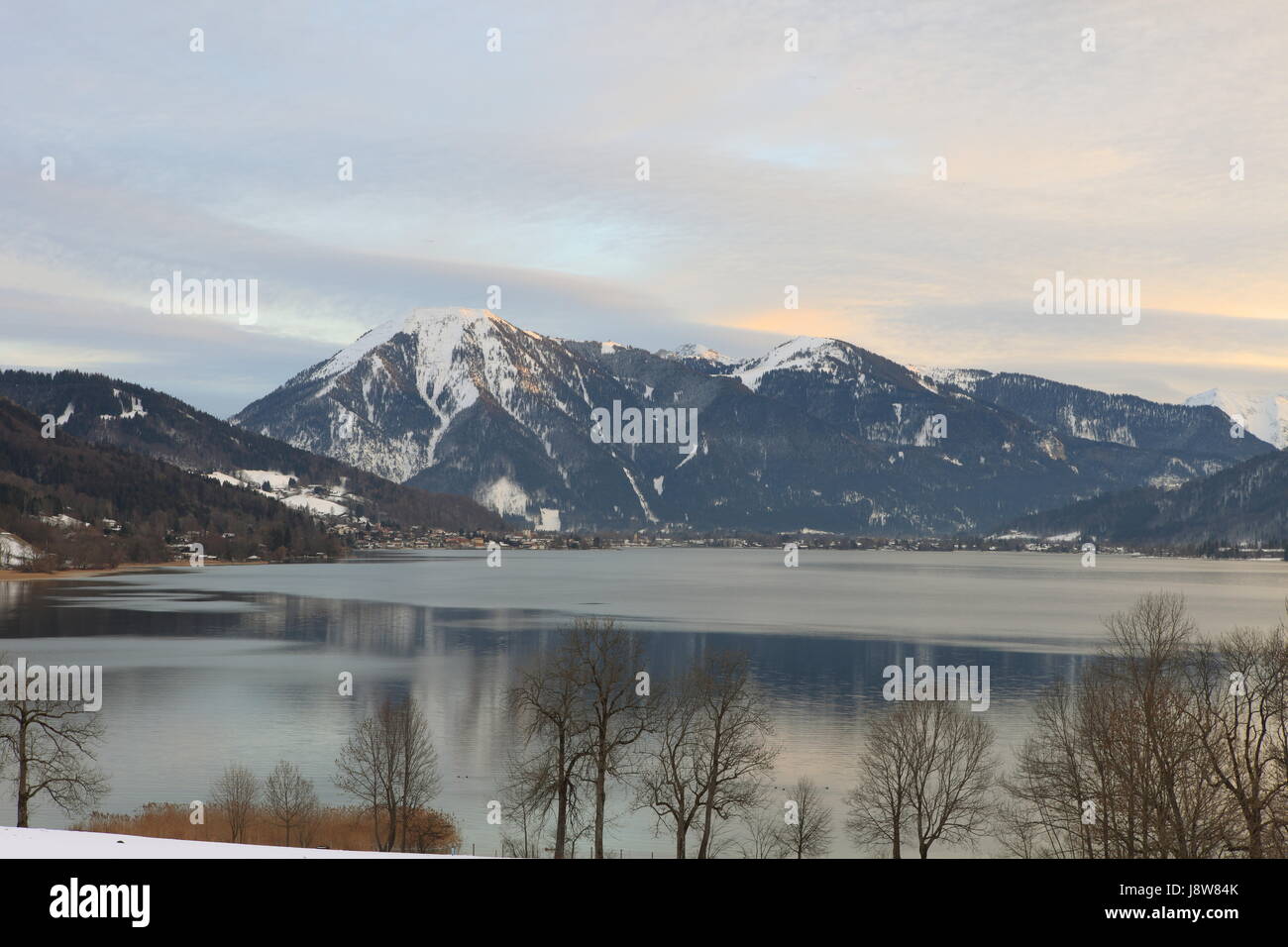the tegernsee overlooking s south shore and the wallnerg. Stock Photo