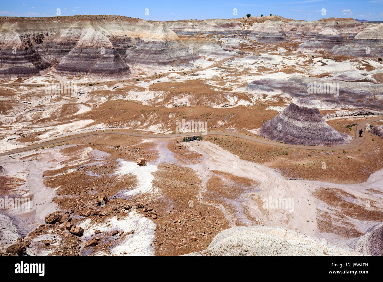 Eroded hills in the Painted Desert, cliffs in Petrified Forest National Park Stock Photo