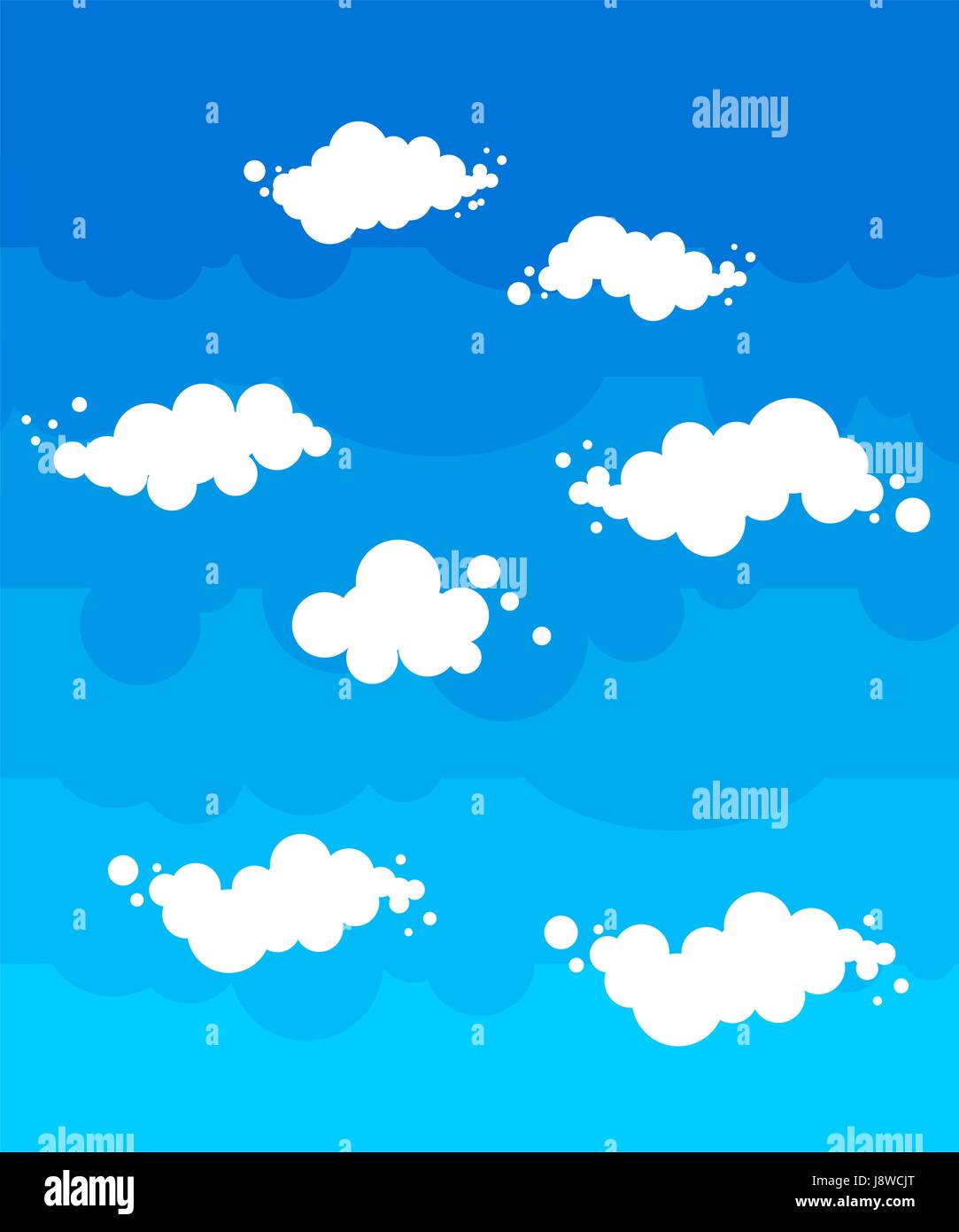 Blue Sky with clouds cartoon style. Nature background Stock Vector ...