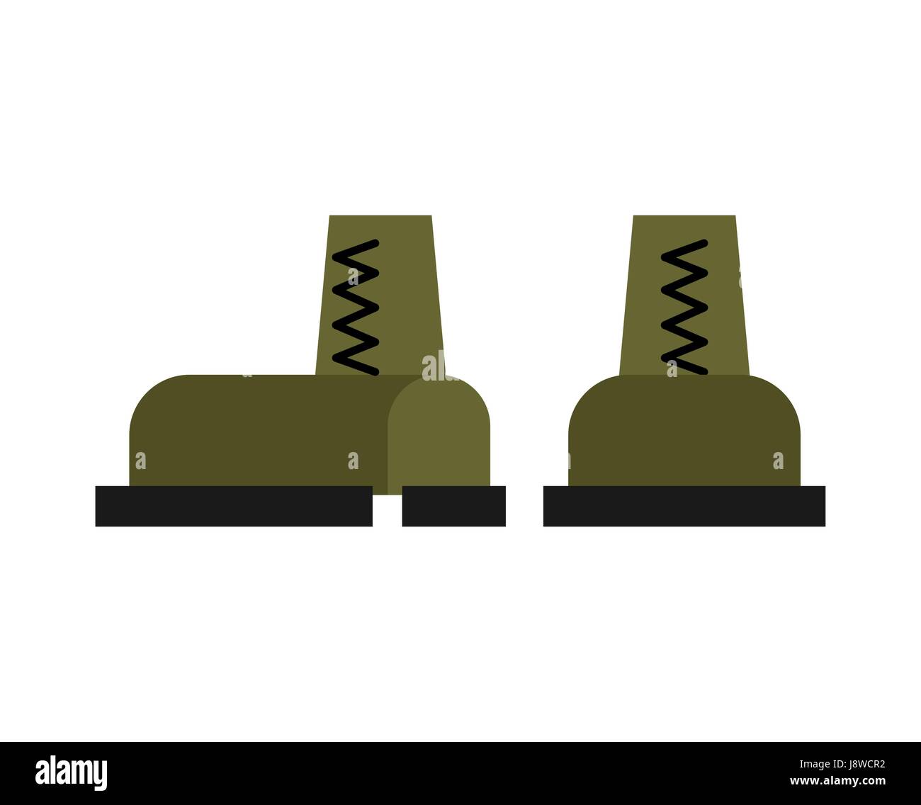 Military boots isolated. Army shoes. Soldiers accessory Stock Vector ...