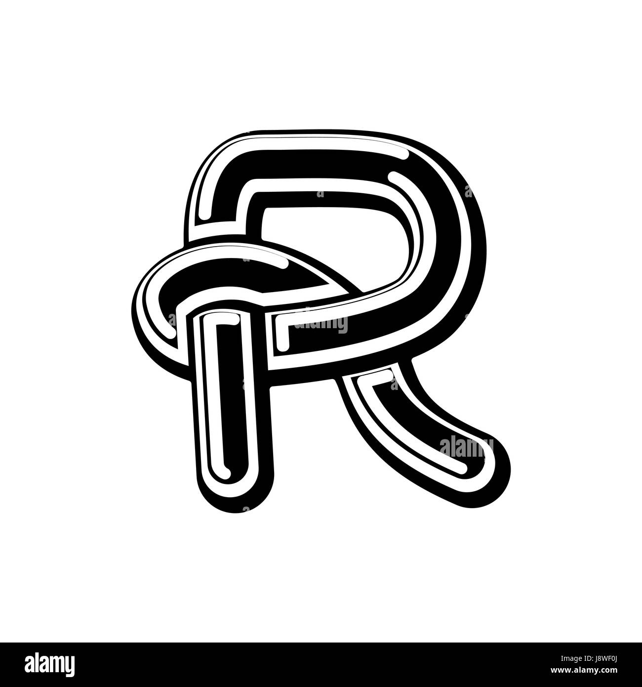 Letter R Celtic font. norse medieval ornament ABC. Traditional ancient ...