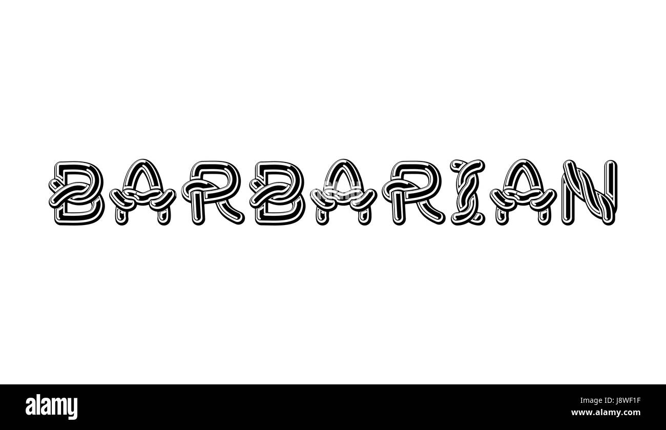 Barbarian logo lettering Celtic font. norse medieval ornament ABC