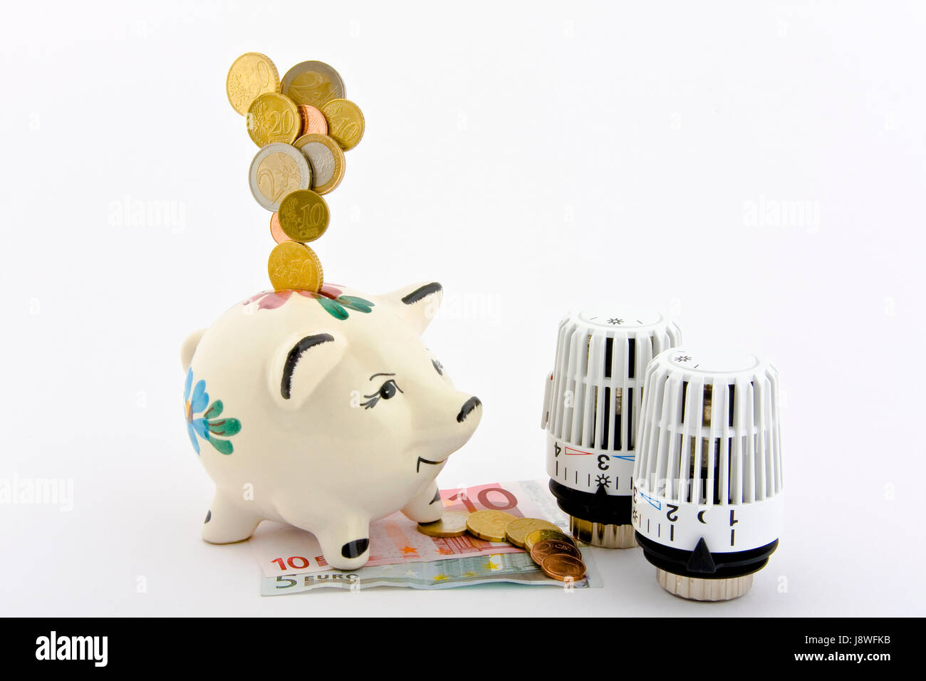 Save Coins Bank Notes Heating Piggybank Thermostat Money