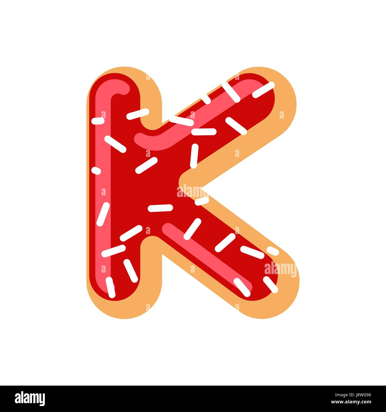 Letter K donut font. Doughnut alphabet. Sweet lettering Letter K donut font. Doughnut alphabet. Sweet lettering