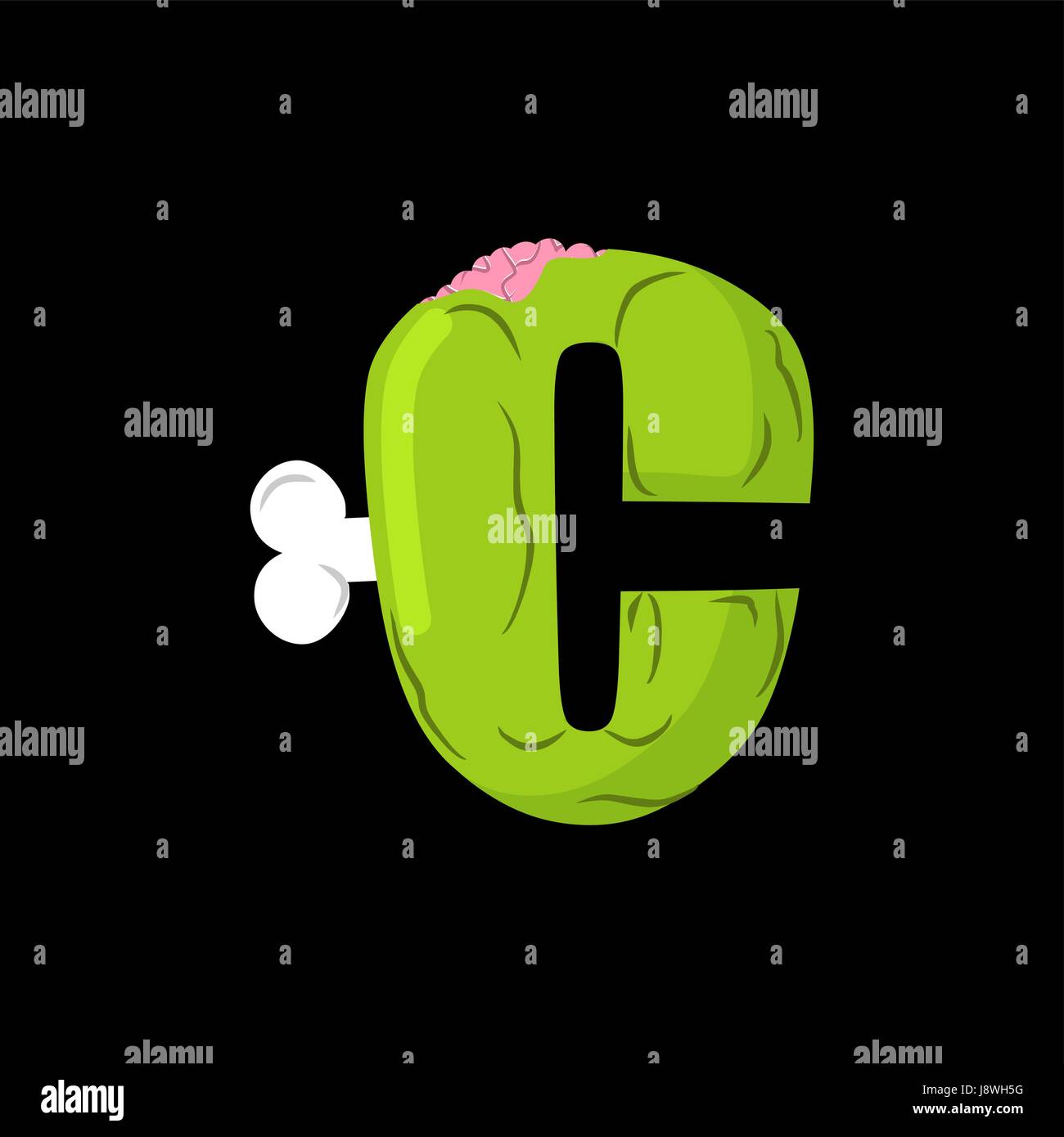 Zombie font scary green letters hi-res stock photography and