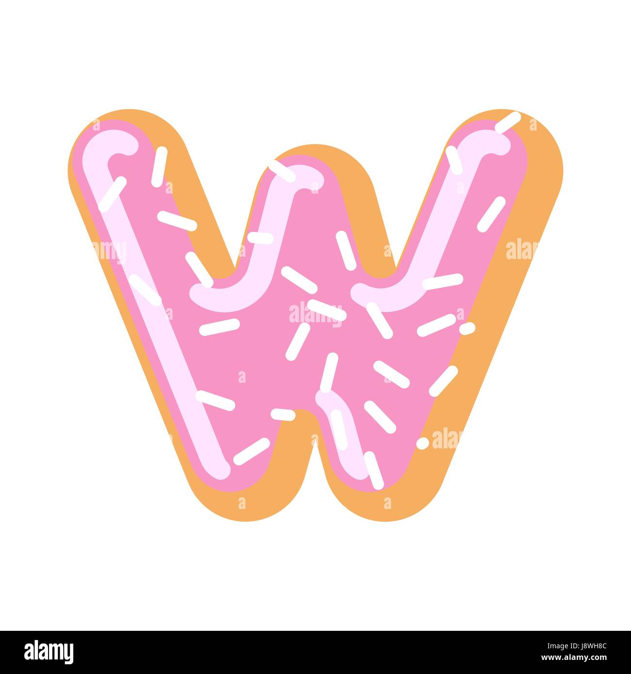 Letter W donut font. Doughnut alphabet. Sweet lettering. candy ABC sign ...