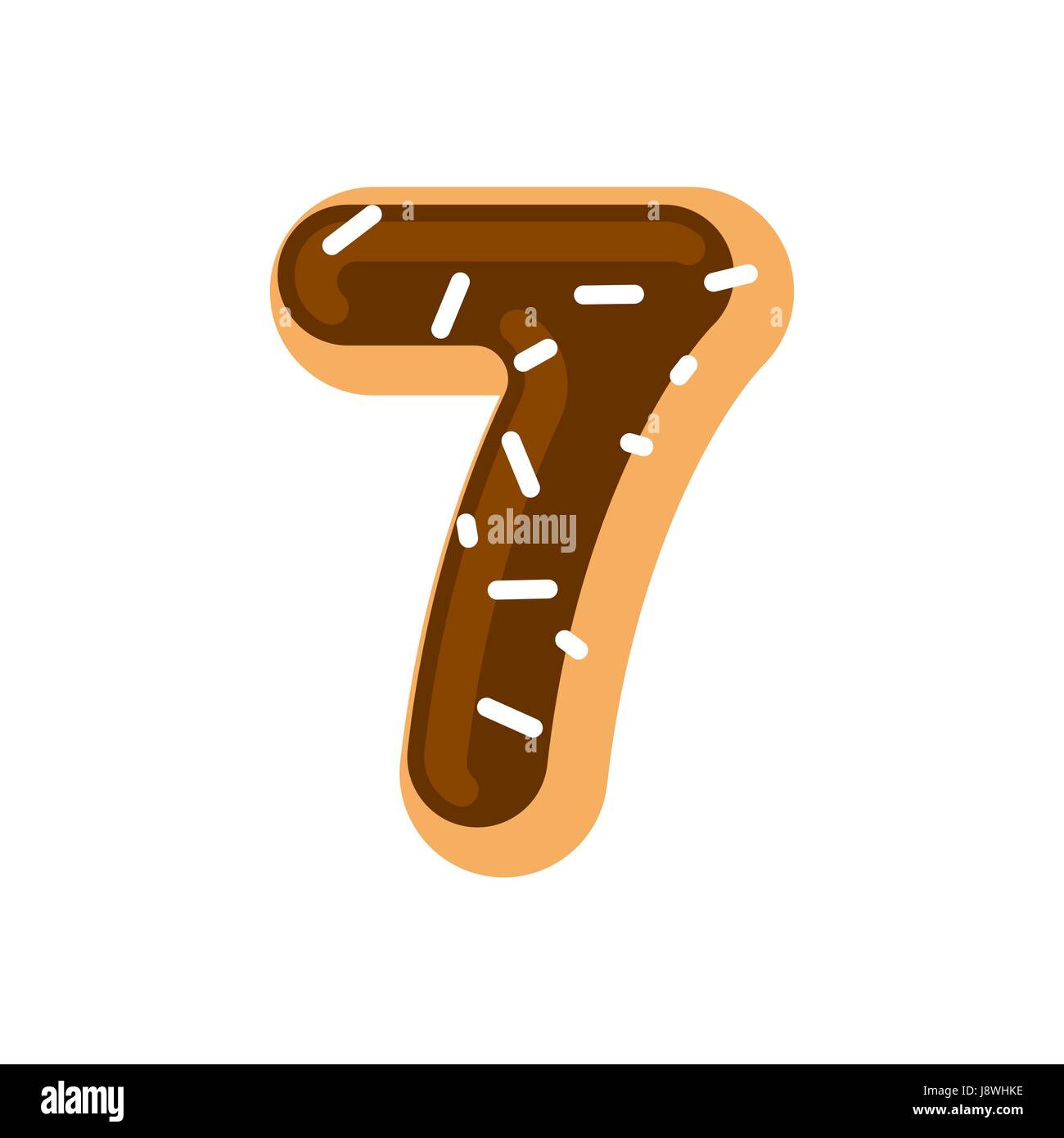 Number 7 donut. Doughnut font seven. Sweet alphabet. candy lettering ...
