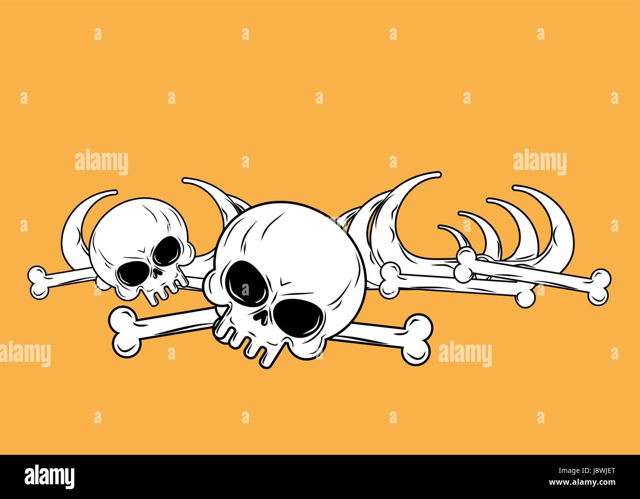 human remains  isolated. Bones, Skeleton and skull Stock Vector