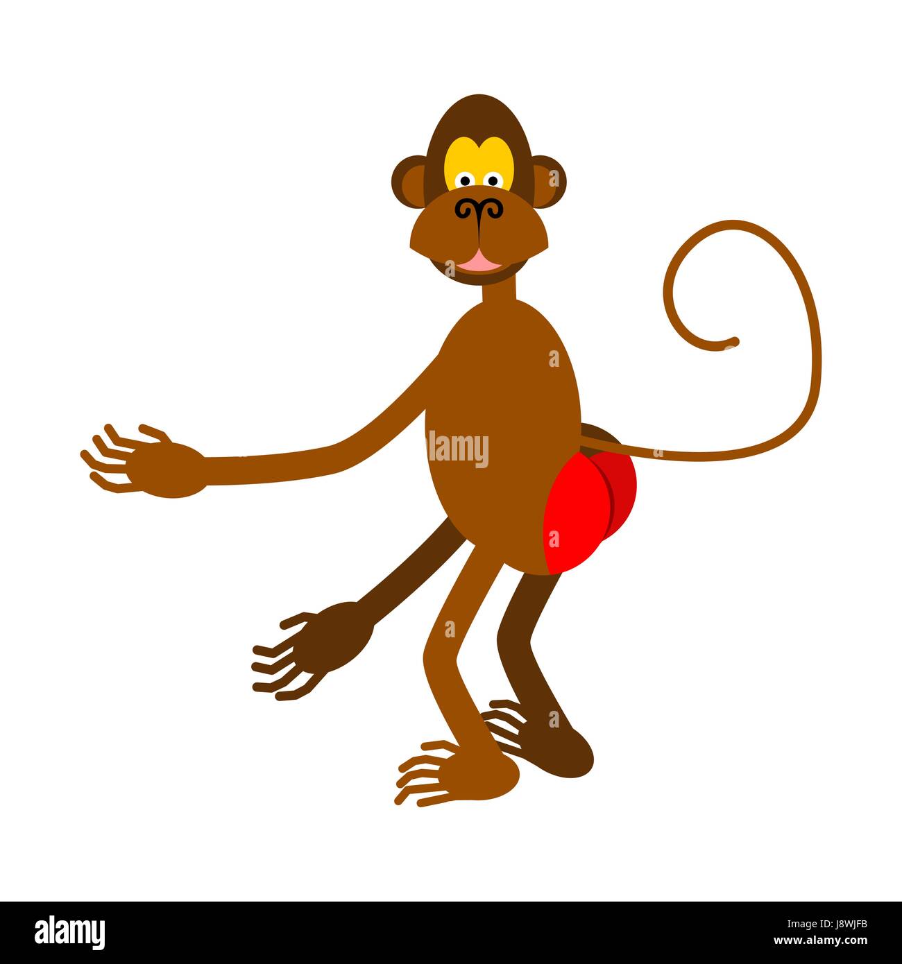 hamadryad isolated. monkey red butt on white background Stock Vector Image  & Art - Alamy