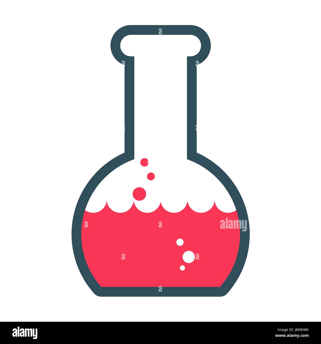 Laboratory flask chemical liquid. Glass vessel for lab science reagents