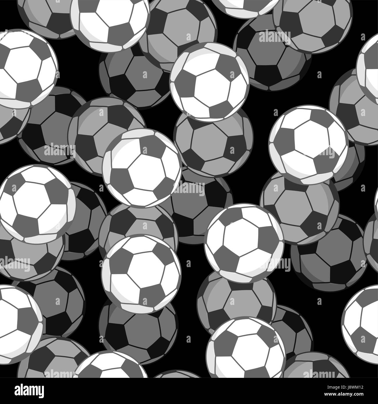 Football ball 3d seamless pattern. Sports accessory ornament. Soccer