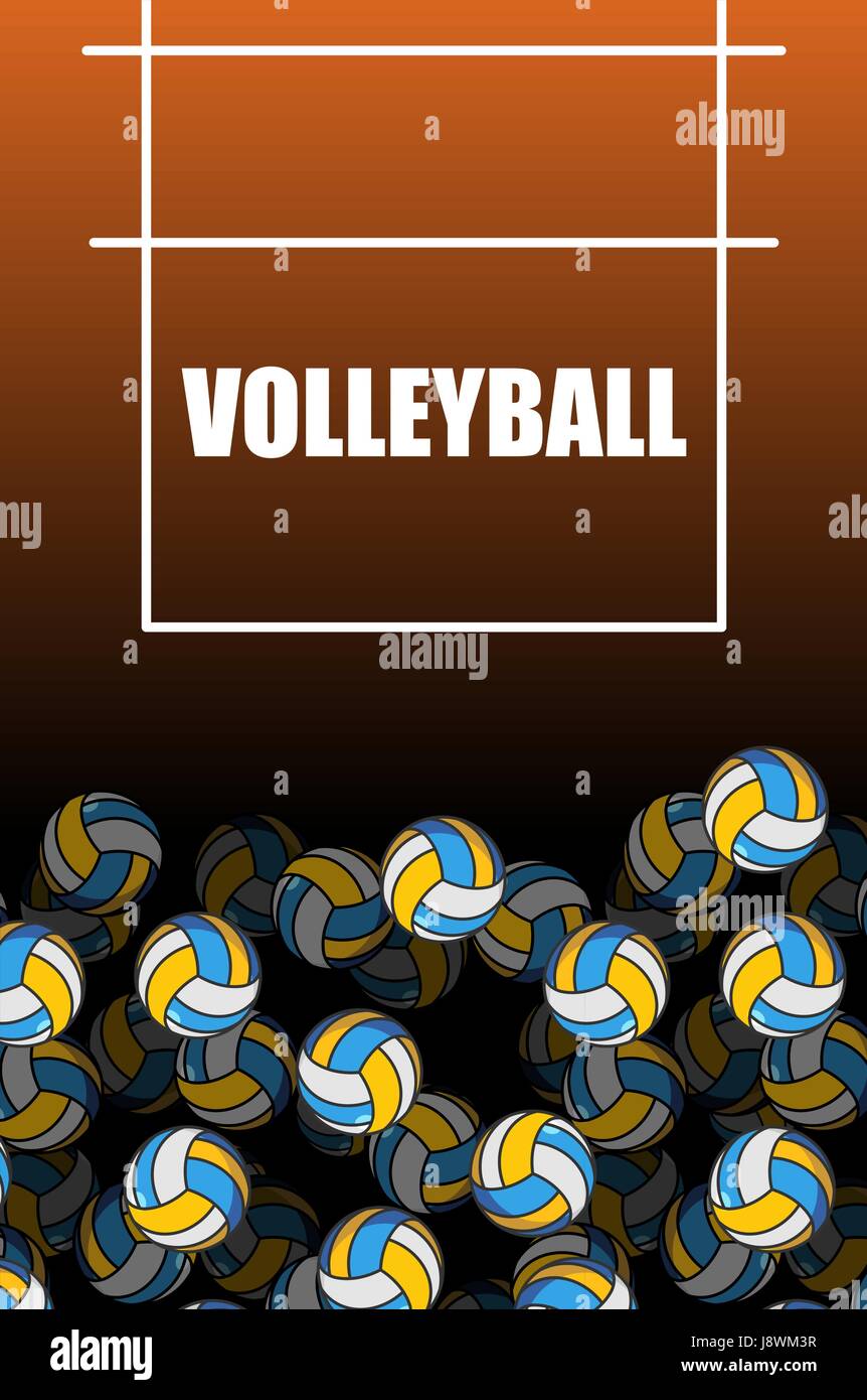 volleyball field and ball. Lot of balls. Volleyball background. Sports
