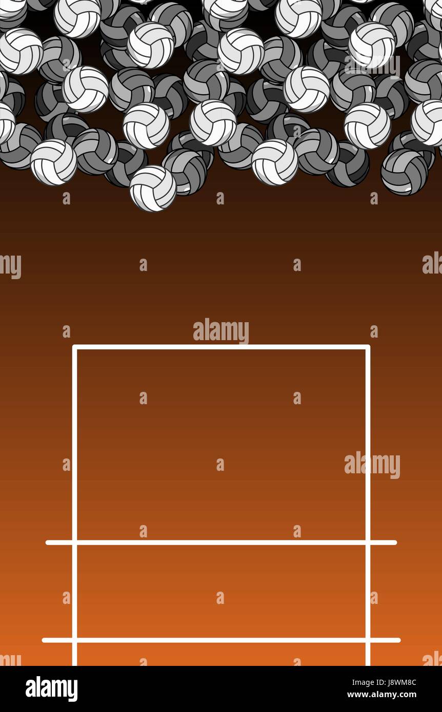 volleyball field and ball. Lot of balls. Volleyball background. Sports