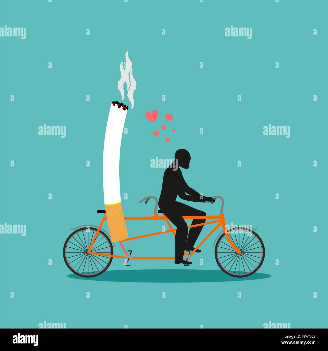 Man on bicycle smoking Stock Vector Images Alamy