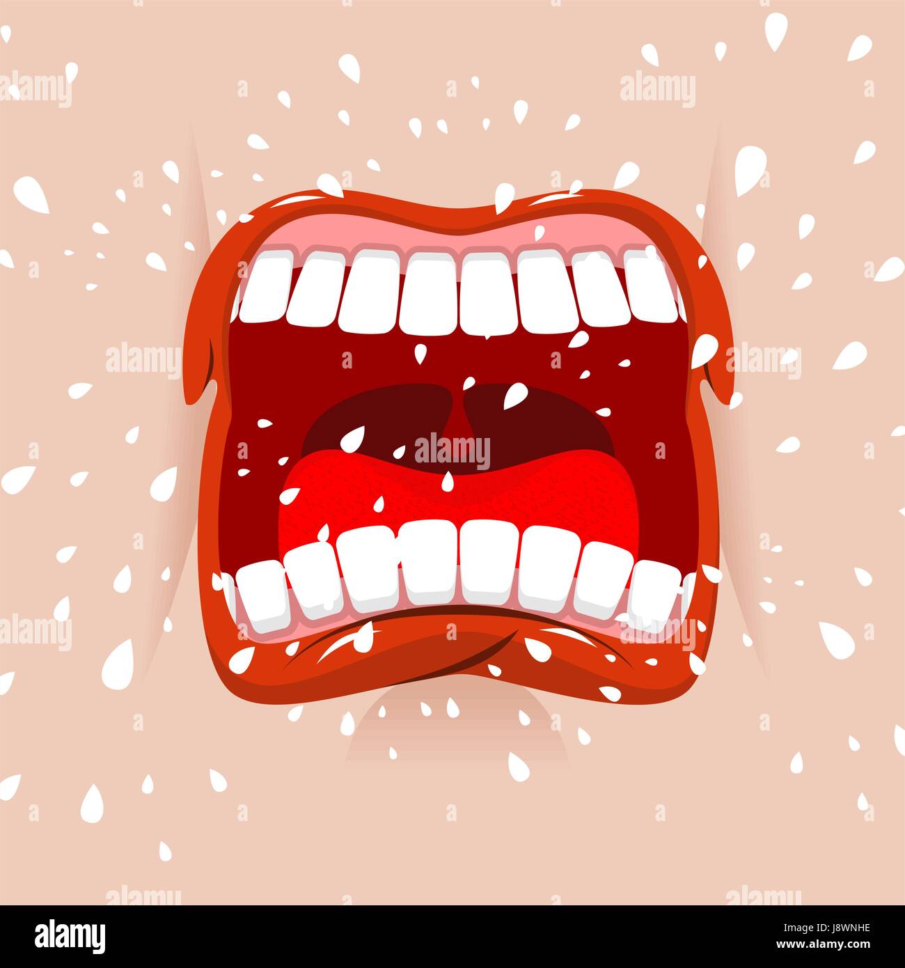 Shout aggressive face. Man Yells. Violent emotion. Open your mouth and