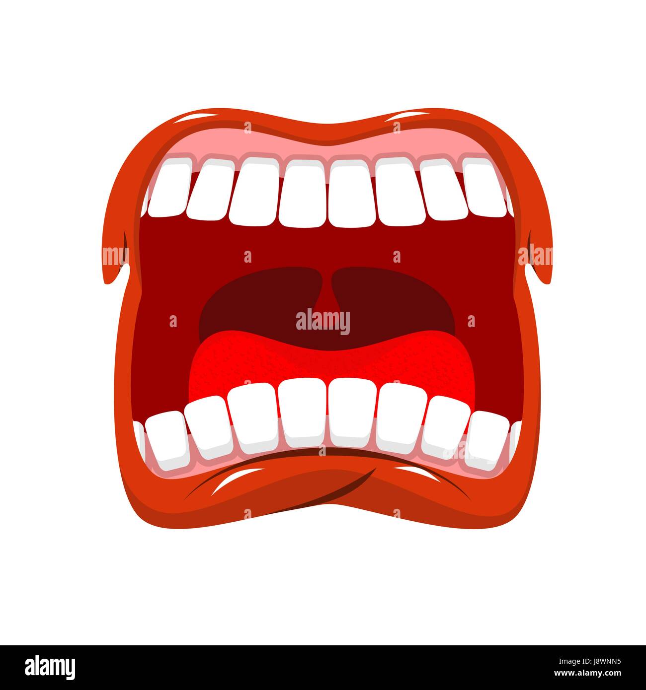 Scream. Man shouts. Violent emotion. Open your mouth and tongue. Flying ...