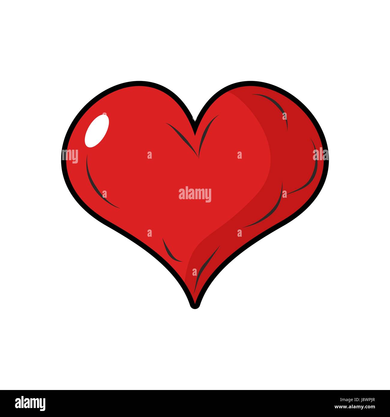 Red heart symbol of love. 3d heart with blink. Element for design ...